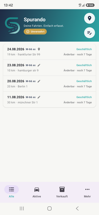 Spurando für Android — Übersicht